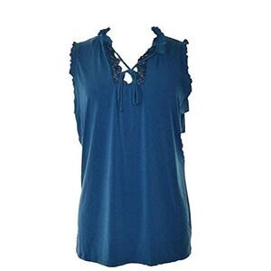 NY Collection Solid Ruffled Blouse